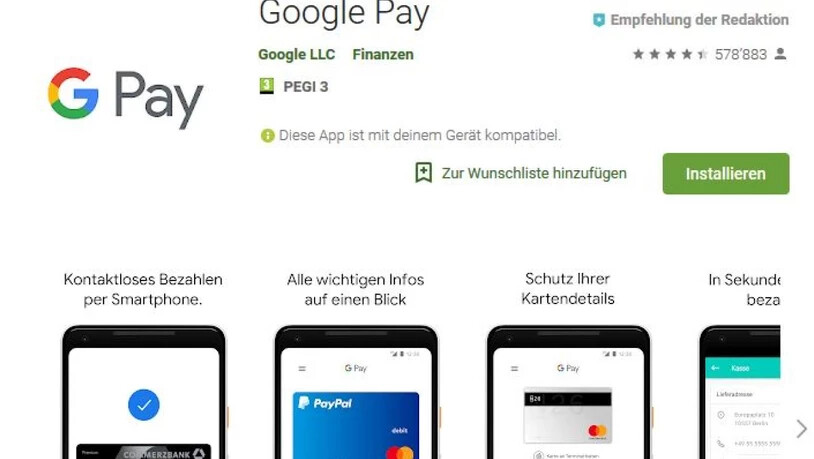 Neu können Schweizer Android-Nutzer die Google-Pay-App herunterladen.