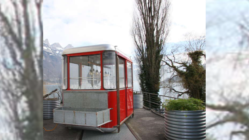 Mal etwas Anderes: Blick auf die Churfirsten und den Walensee im Fondue-Gondel in Murg.