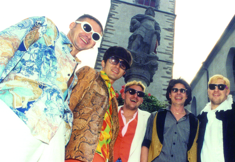Das erste OK 1997: (v.l.): Andy Stöckli, Tom Leibundgut, Tom Solér, Tschämp Patigler, Marco Rüegg.