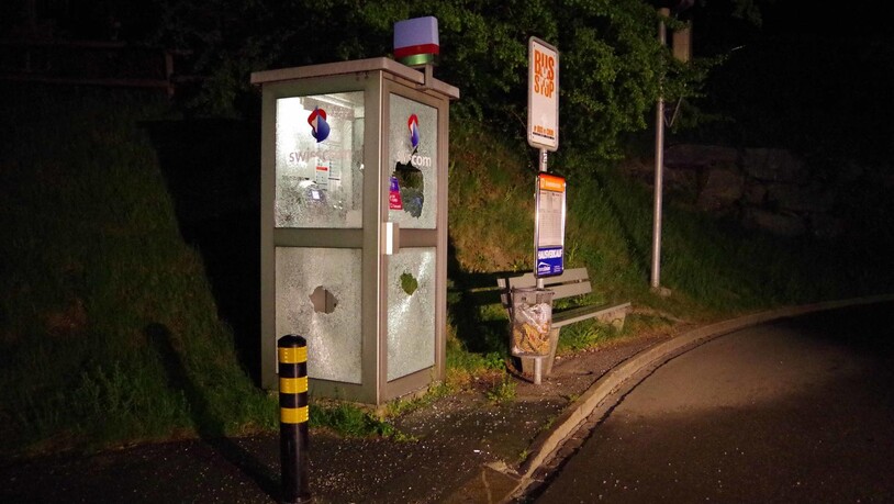 Die Telefonkabine am Kupferschmiedweg wurde zertrümmert.