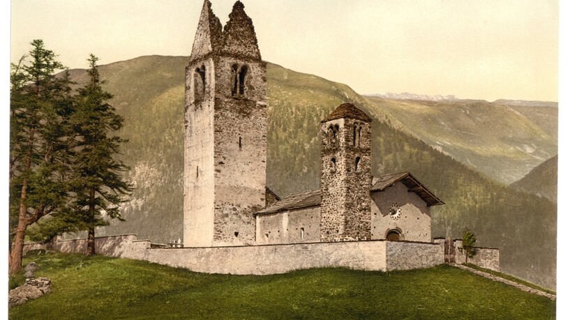 Kirche San Gian bei Celerina um 1900