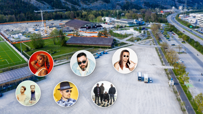 Bereit für die Show: Beim «Chur Big Air Festival» auf der Oberen Au in Chur treten einige bekannte Musikerinnen und Musiker auf. 