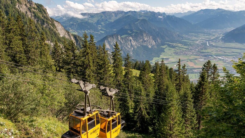 Die kleinste Bergbahn Graubündens: die Älplibahn Malans.