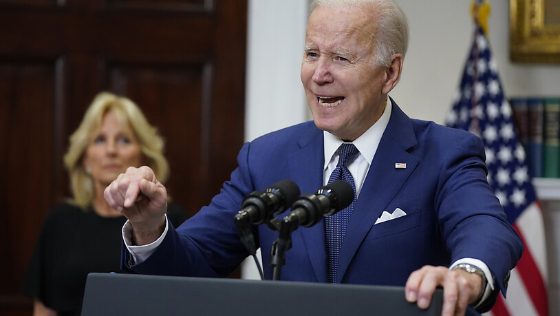 Joe Biden, Präsident der USA, spricht im Weißen Haus . Foto: Manuel Balce Ceneta/AP/dpa