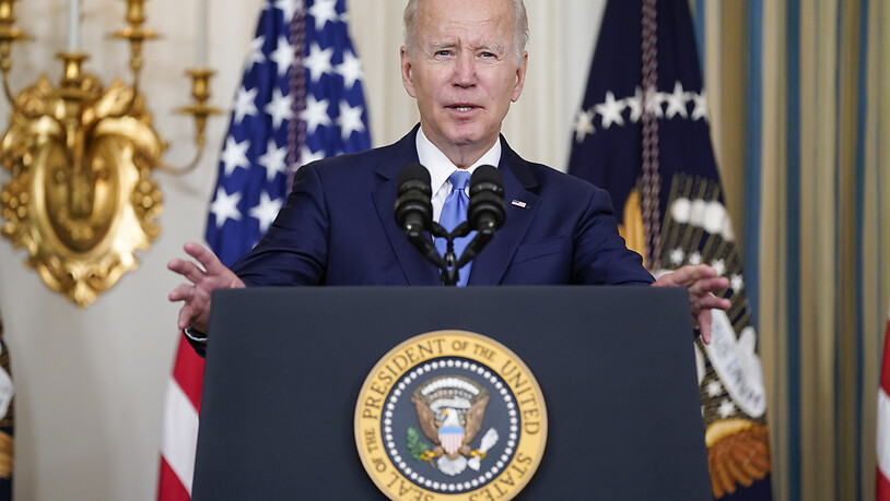 US-Präsident Joe Biden bei einer Rede im Weißen Haus. Foto: Evan Vucci/AP/dpa