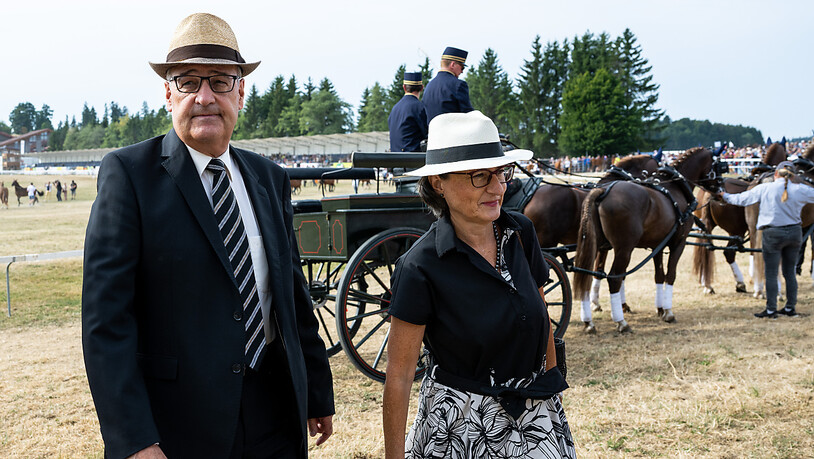 Bundesrat Guy Parmelin und seine Frau Caroline am Marché-Concours in Saignelegier.