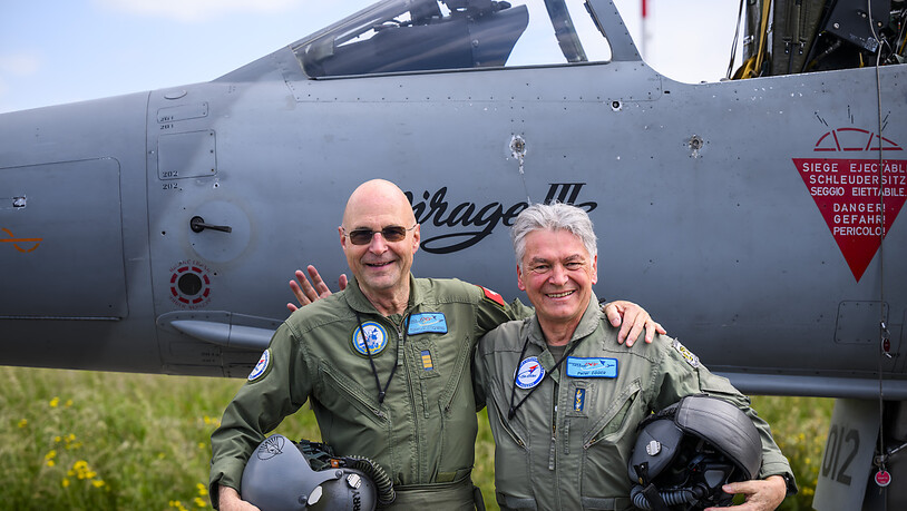 Der Pilot Thierry Goetschmann (l.) und sein Passagier Peter Egger.