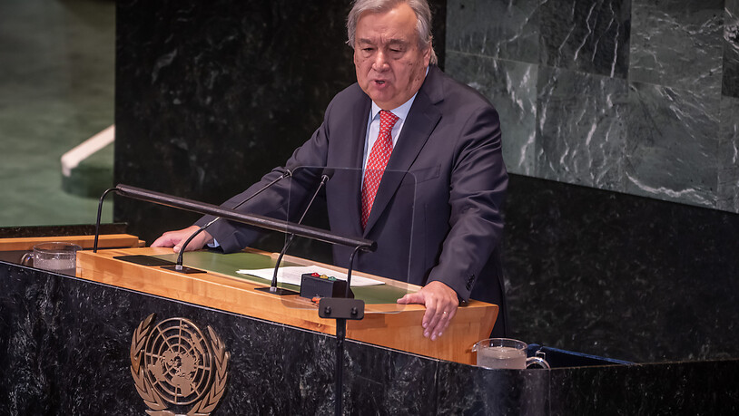Der UN-Generalsekretär Antonio Guterres spricht bei der Konferenz über Stand der Nachhaltigkeitsziele der Vereinten Nationen. Diese sollen neuen Schwung bekommen. Foto: Michael Kappeler/dpa