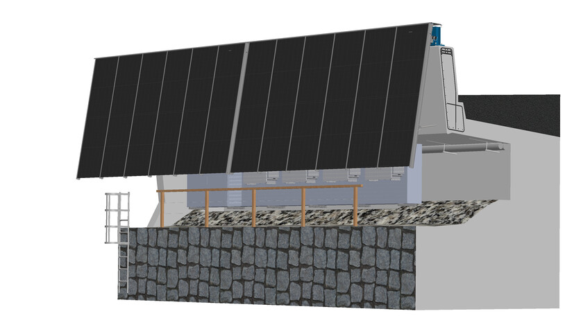 Detailzeichnung Konstruktion mit Modulen Lehnenbrücke Trin-Mulin