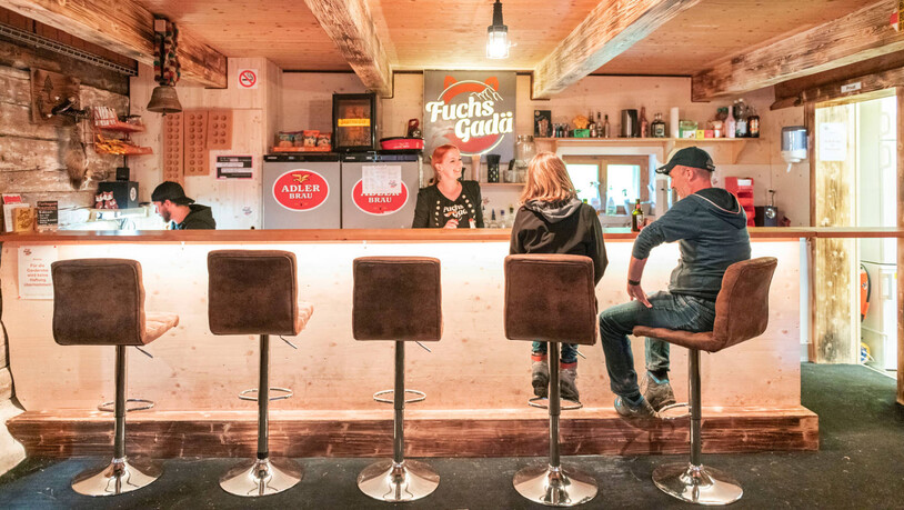 Das «Fuchsgadä» beim Hüttenberg: Die Bar ist in einem ehemaligen Stall untergebracht.