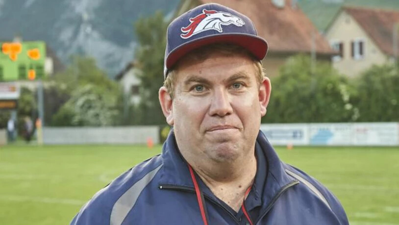 Broncos Headcoach Geoff Buffum während des CEFL Central European Football League 2019 Bowl in Chur.