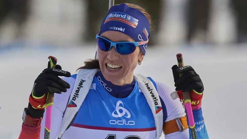 Lenzerheide, Switzerland, 26th January 2019. Selina Gasparin during the 2019 IBU Biathlon Cup Women 10 km Pursuit competition in Lenzerheide.