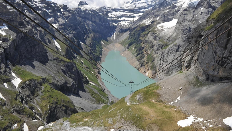 Linthal 2015 Limmernsee Stausee Transportseilbahn Seilbahn