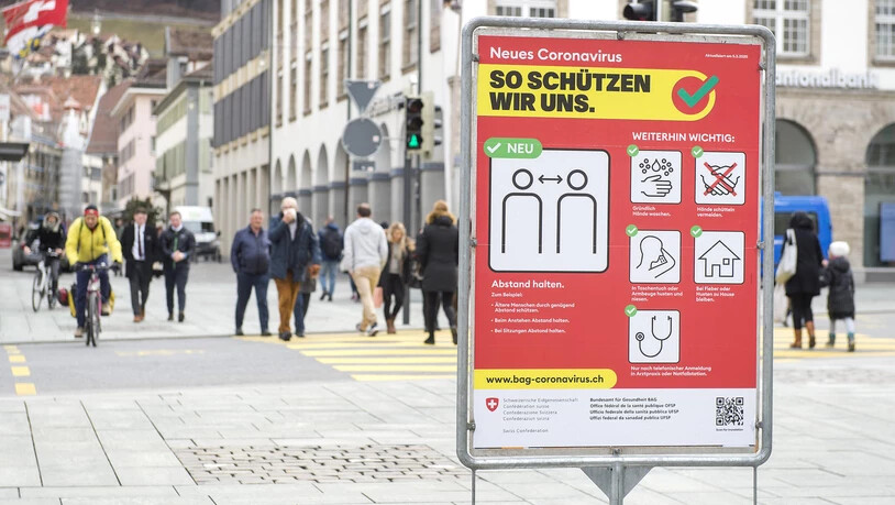 Coronavirus Hinweistafel Tafel BAG Chur 