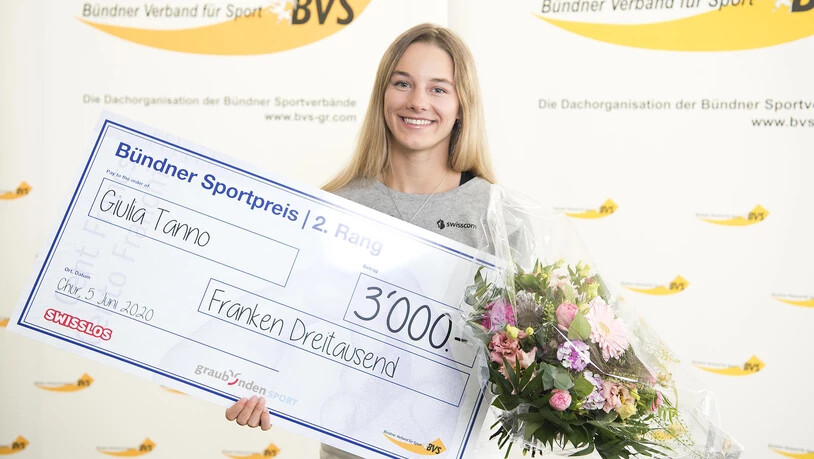 Bündner Sportnacht 2020: Giulia Tanno gewann den zweiten Platz.