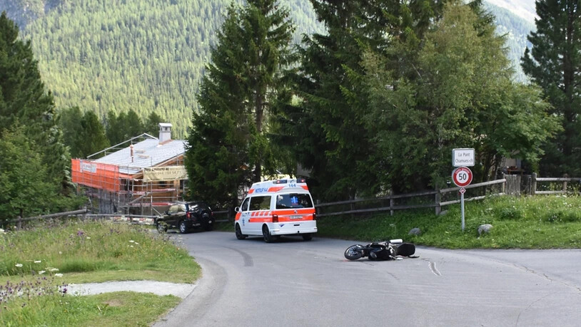 Die Unfallstelle in La Punt-Chamues-ch.