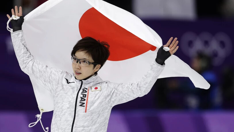 Die 31-jährige Japanerin Nao Kodaira feiert ihren Olympia-Triumph über 500 m