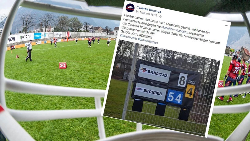 Die Broncos-Ladies freuen sich über ihren allerersten Sieg.