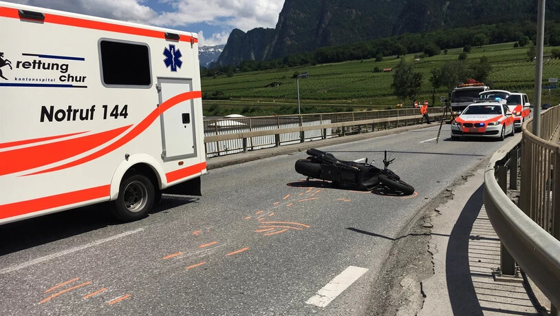 Die Unfallstelle beim beim Anschluss Zizers.