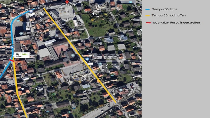 In diesen Bereichen soll der Verkehr in Ems entschleunigt werden.
