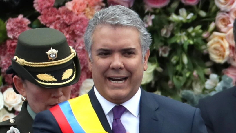 Der neue Präsident Kolumbiens, Iván Duque bei seiner Vereidigung während einer Zeremonie in Bogotá.