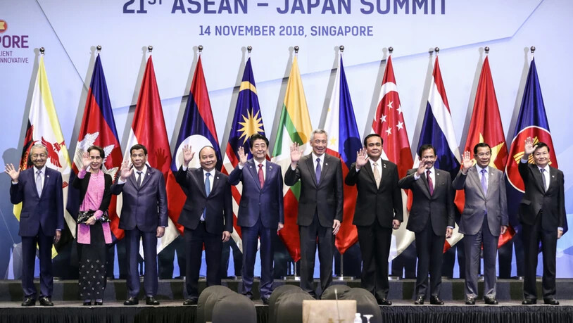 Gruppenbild vom Asean-Gipfel am Mittwoch in Singapur.