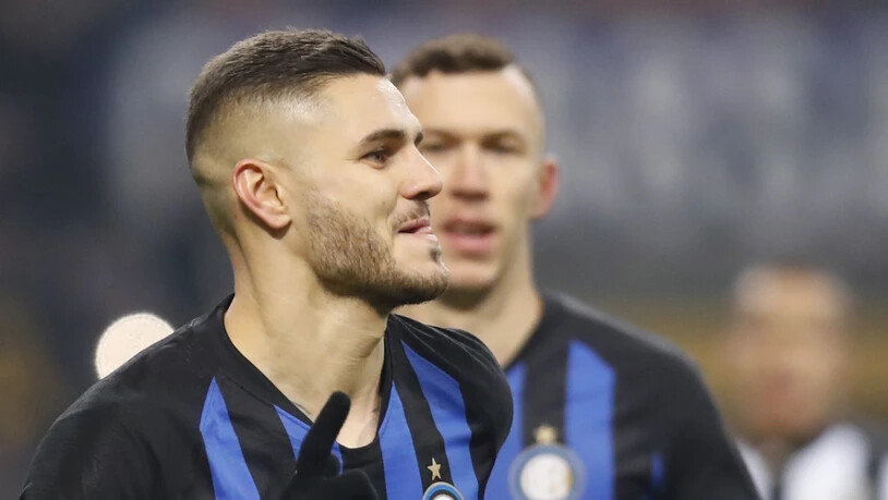 Inter Mailands Topskorer und Captain Mauro Icardi jubelt nach dem Siegestor gegen Udinese