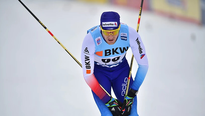 Nicht zufrieden mit seinem 15. Platz: Dario Cologna im Ziel seines Heimrennens in Davos
