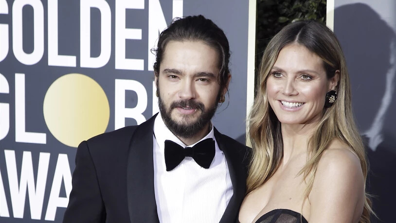 Das deutsche Model Heidi Klum zeigte sich mit dem gerade verlobten Partner Tom Kaulitz bei den Golden Globes.