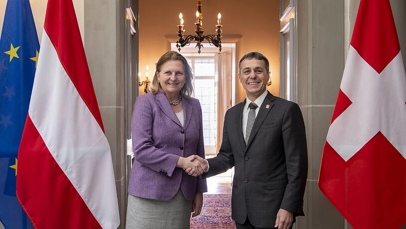 Aussenminister Ignazio Cassis hat am Dienstag die österreichische Aussenministerin Karin Kneissl im Von-Wattenwyl-Haus in Bern empfangen.