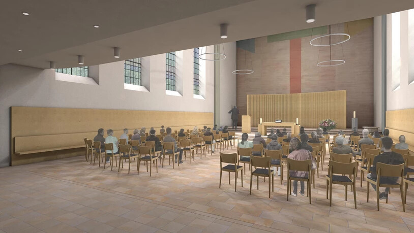 Ein Raum der Besinnung: So soll die reformierte Kirche in Rapperswil nach der Erneuerung aussehen.