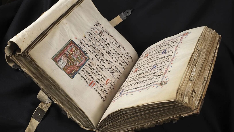 Das Gesangsbuch des Dominikanerklosters St. Katharinental (um 1312) ist Teil der Ausstellung "Glanzlichter der Gottfried Keller-Stiftung" im Landesmuseum in Zürich. Sie dauert vom 14. Februar bis 22. April 2019.