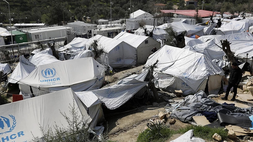 Aufnahme aus dem Flüchtlingslager Moria auf der griechischen Insel Lesbos. (Archivbild)