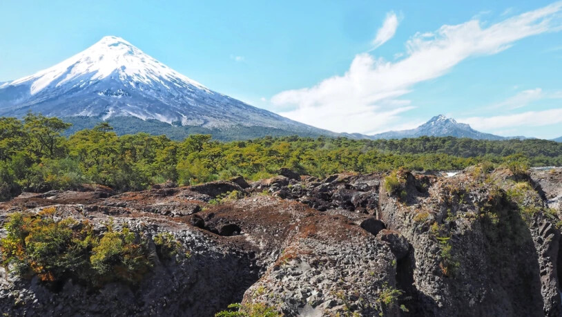 Der Vulkan Osorno thront mächtig über dem Lago Llanquihue. Im Sommer lockt er Wanderer und Kletterer an, im Winter gar die Skibegeisterten.  