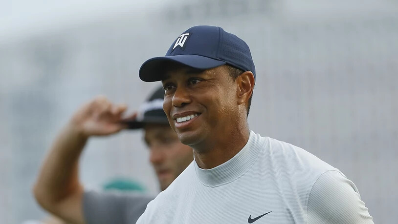Tiger Woods ist am US Masters in bester Laune. Hier hat er gerade seine zweite Runde beendet