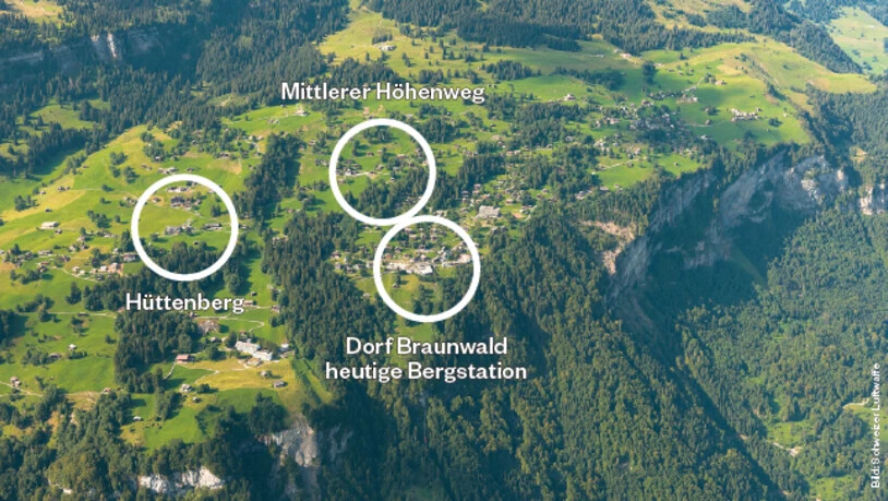 Im weitläufigen Braunwald werden drei Gebiete als Bergankunft ins Auge gefasst.