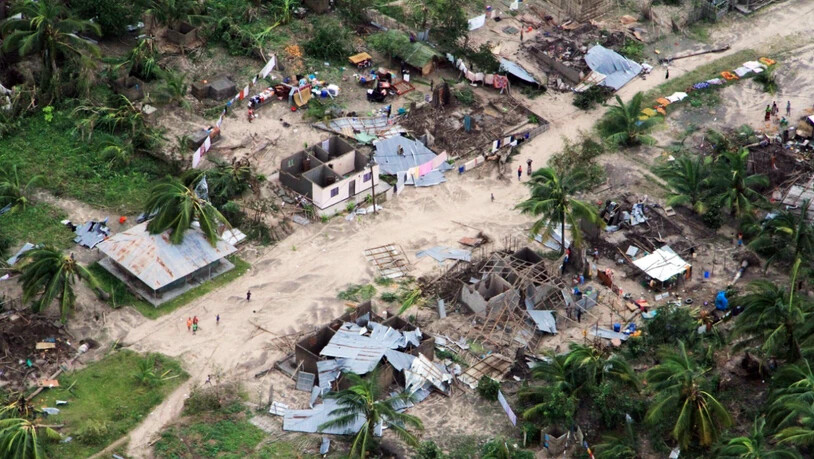 Der Zyklon "Kenneth" hat auf der Insel Ibo in Mosambik viele Häuser zerstört.