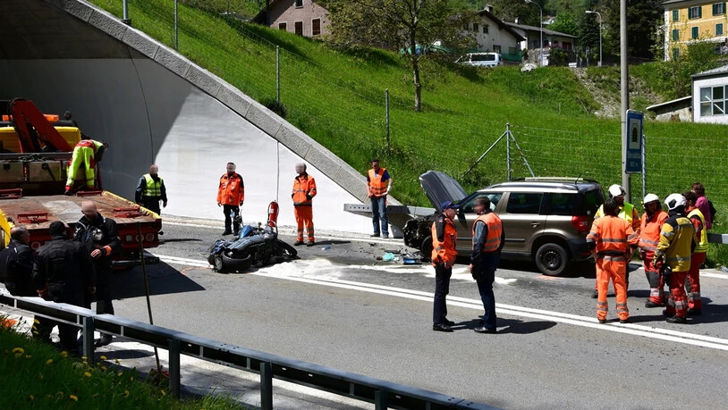 So sah die Unfallstelle nach der Kollision aus.