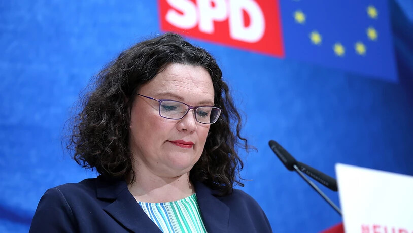 Nach dem Desaster für die SPD bei der Europawahl will sich Partei- und Fraktionschefin Andrea Nahles (im Bild) in der kommenden Woche in der Fraktion vorzeitig zur Neuwahl stellen.
