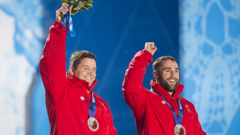 In Sotschi gab es Silber, in Schwellbrunn am Freitag nun Gold: die Appenzeller Beat Hefti (li.) und Alex Baumann