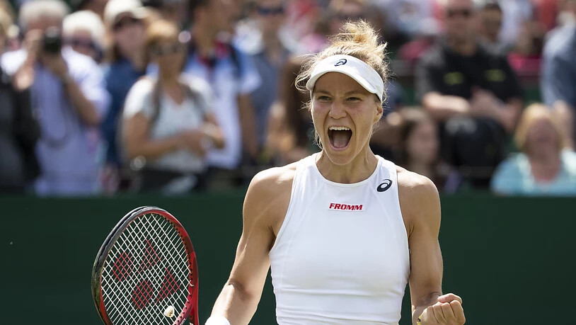 Viktorija Golubic freut sich über den zweiten Sieg in Wimbledon