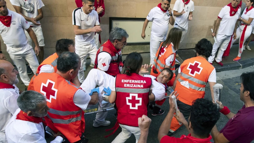 Die Stierhatz im nordspanischen Pamplona hat am Freitag fünf zum Teil Schwerverletzte gefordert.