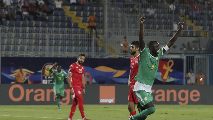 Senegals Cheikhou Kouyate jubelt über den Einzug in den Final des Afrika-Cups