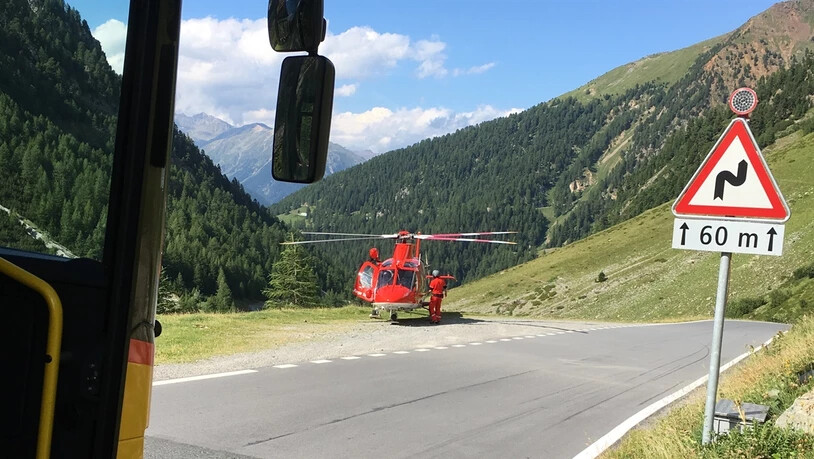Sie wurde mit der Rega ins Spital geflogen.