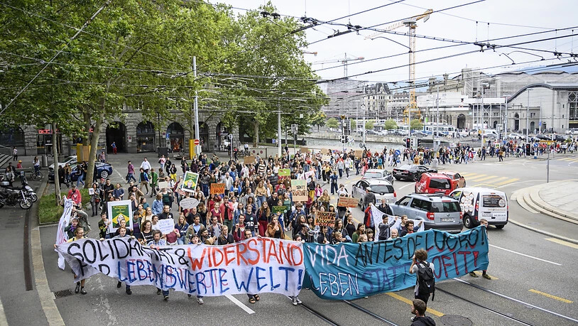 Mehrere 100 Personen nahmen am Protest in Zürich gegen die Amazonas-Politik des brasilianischen Präsidenten Jair Bolsonaro teil.
