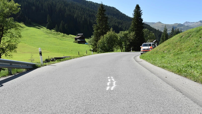Unfallstelle Sertigstrasse Davos