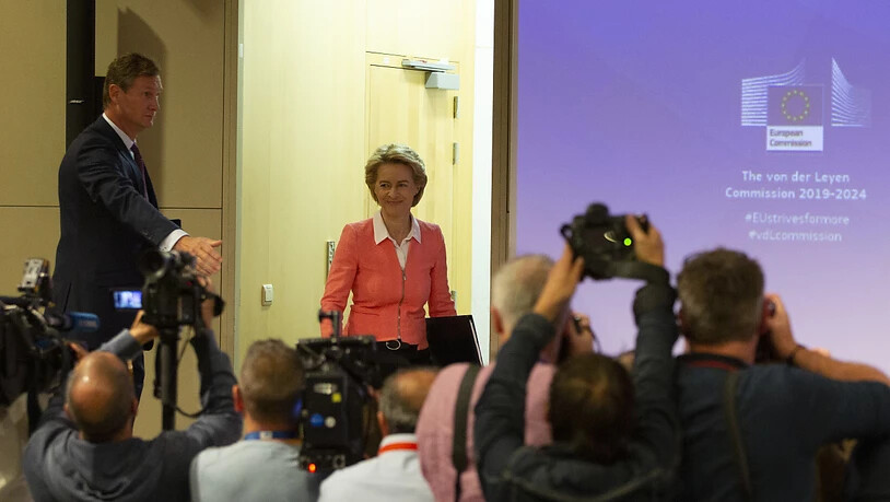 Grosser Andrang: Die neue EU-Kommissionschefin Ursula von der Leyen war am Dienstag gespannt von den Medien erwartet worden. Es war ihr erster offizieller Auftritt im Pressesaal der EU-Kommission in Brüssel.