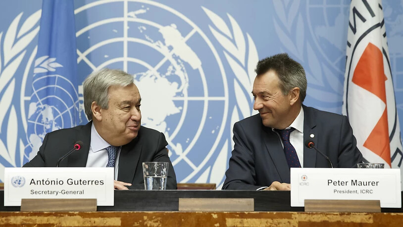 Uno-Generalsekretär Antonio Guterres und IKRK-Präsident Peter Maurer verlangen ein Ende von Luftangriffen auf Städte. Angriffe auf Zivilisten seien durch das humanitäre Völkerrecht "strengstens untersagt". (Archivbild)