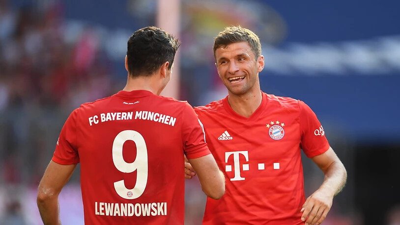 Robert Lewandowski und Thomas Müller waren zwei der drei Torschützen der Bayern gegen Roter Stern