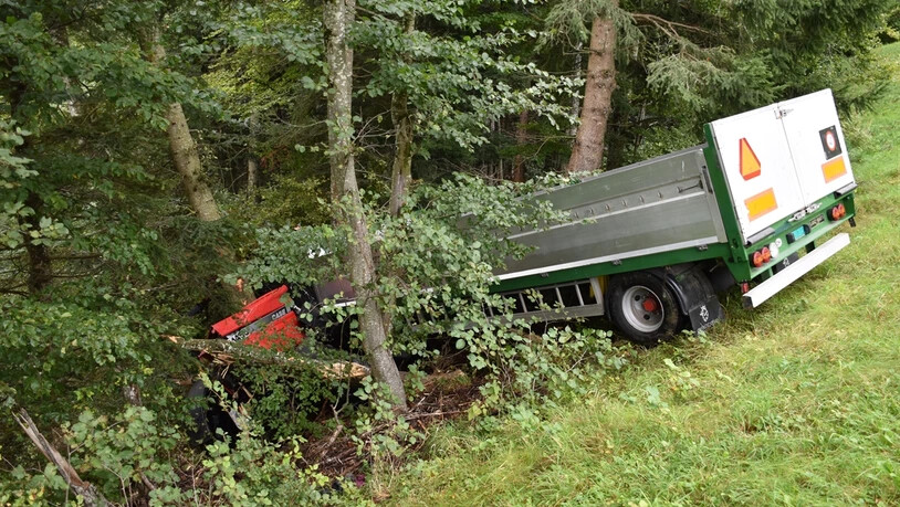 Der Besitzer des Fahrzeugs war im Stall, als er hörte, dass sein Fahrzeug sich in Bewegung setzte.